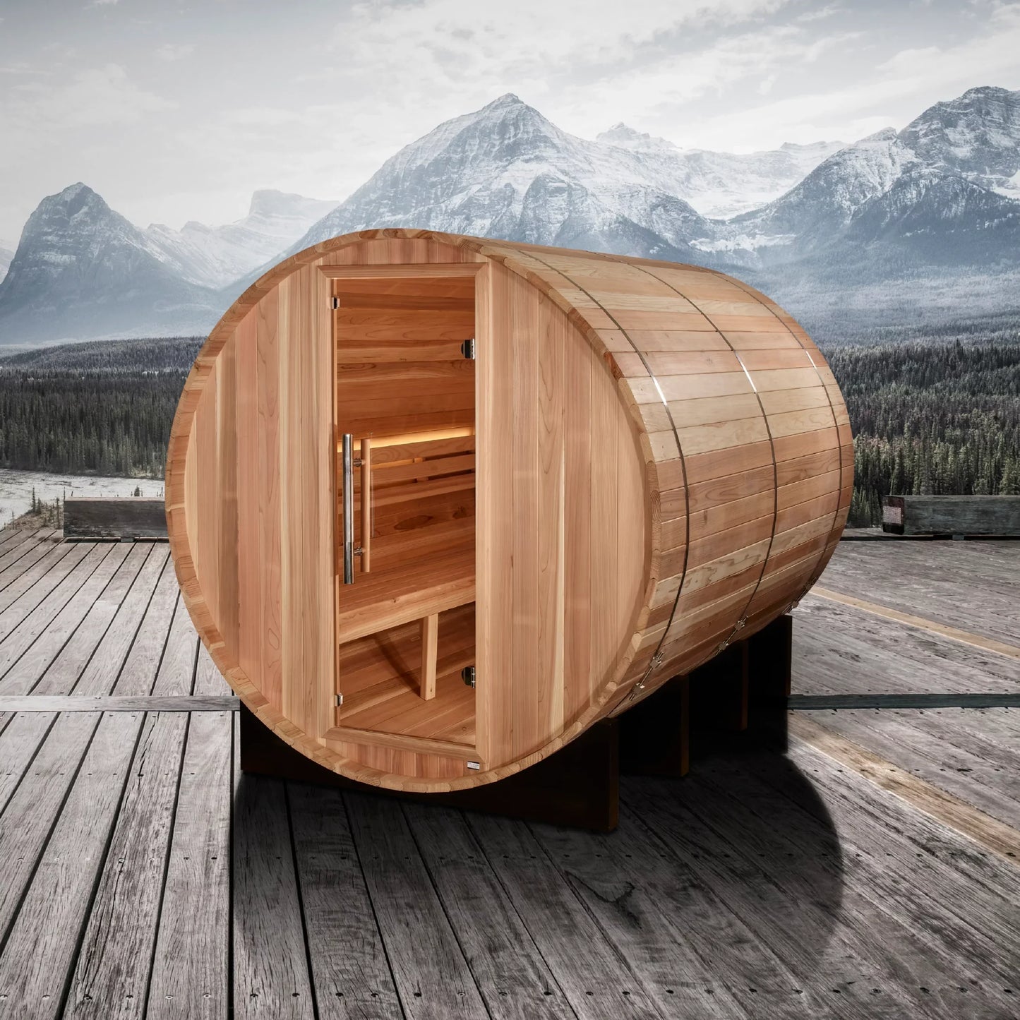 Golden Designs “Klosters” 6 Person Barrel Traditional Sauna